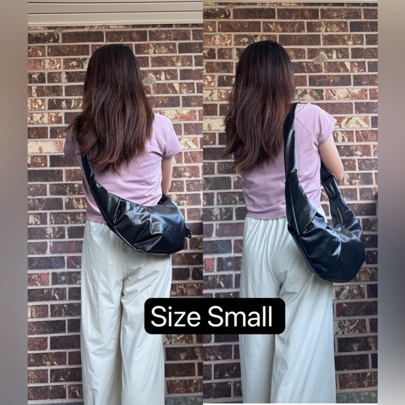 Handmade Vegan Leather Pleated Croissant/Crescent/Dumpling/Banana Bags Crossbody - Picture 10 of 13